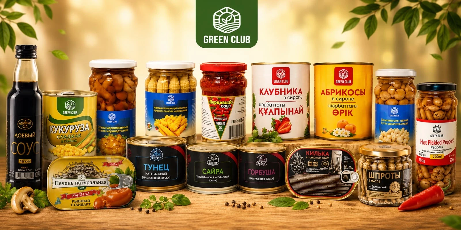 Продукция GREEN CLUB и ISTOR: консервы, соленья, грибы, соусы